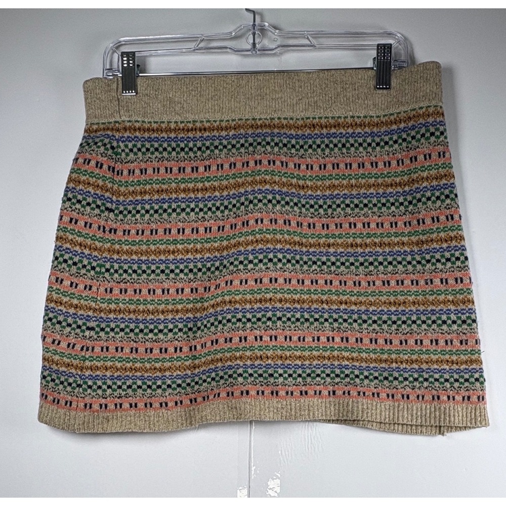 Madewell Wallace J‎ Crew Women's Fair Isle Merino Wool Mini Skirt Sz Med Sweater